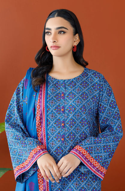 Orient - Stitched 3 Piece Printed Cambric Shirt , Cambric Pant and Lawn Dupatta