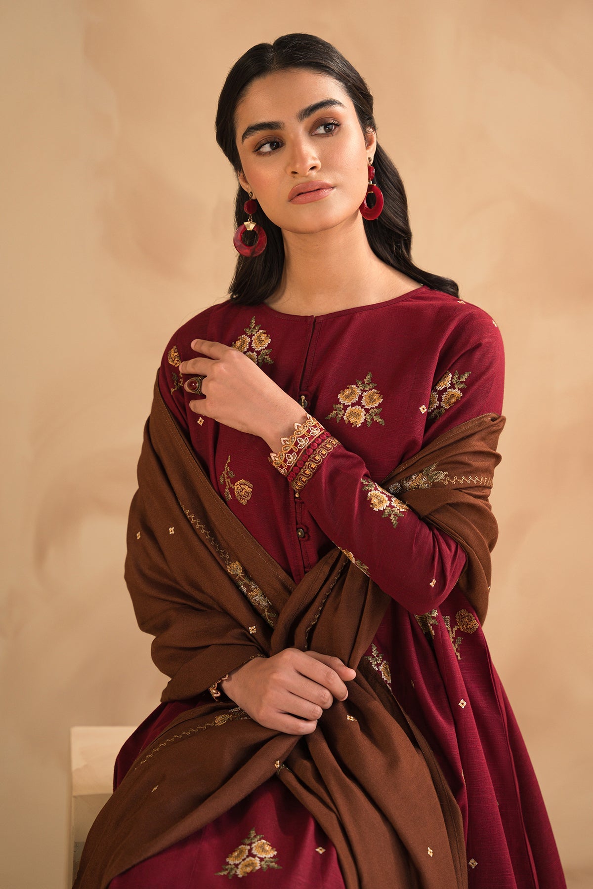 Baroque - EMBROIDERED SLUB KHADDAR UF-472