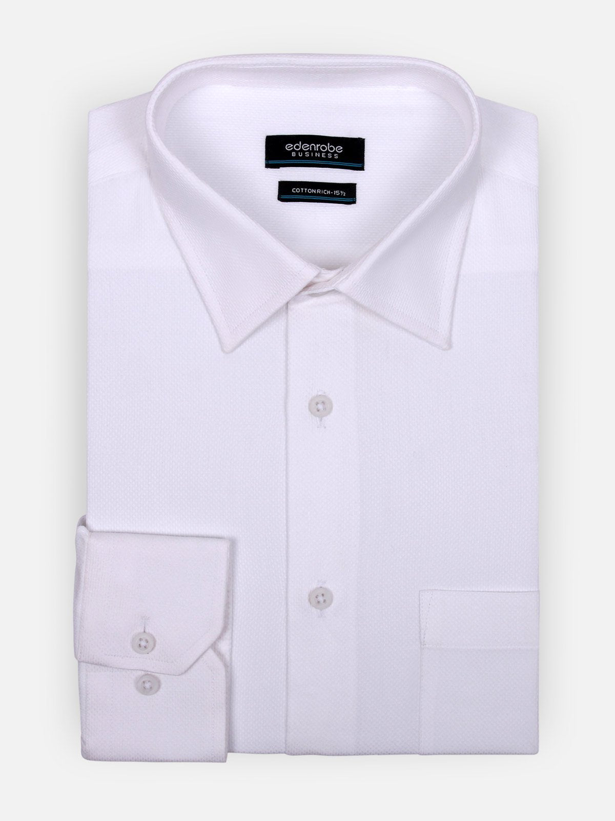 Edenrobe - Men's White Shirt - EMTSF17-10933