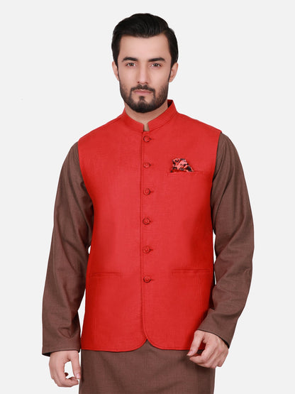 Edenrobe - Men's Rust Waist Coat - EMTWC17-35612