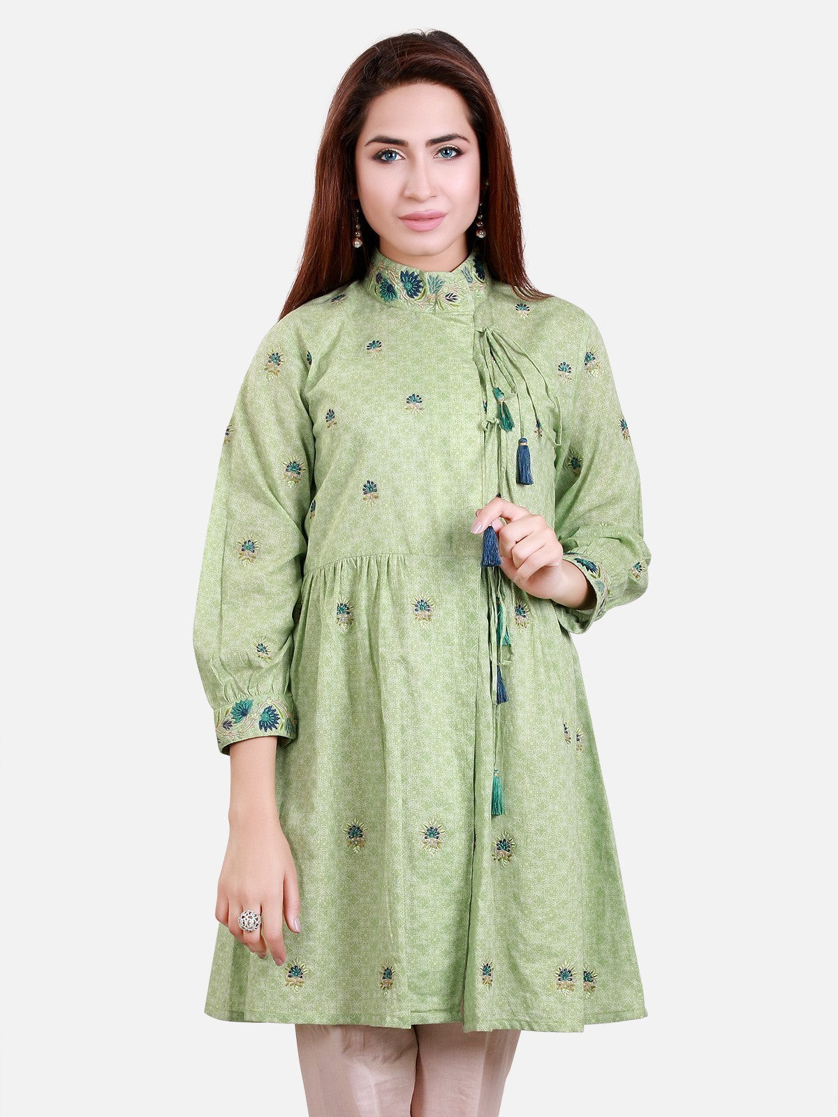 Edenrobe - Pret 1Pc Embroidered Green Shirt - ELTKE17-66110