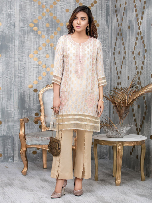 Edenrobe - Pret 1Pc Embroidered Silk Shirt - ELTKE17-66129