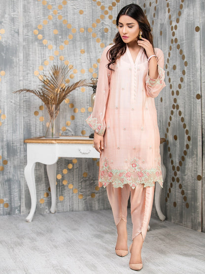 Edenrobe - Pret 1Pc Embroidered Silk Shirt - ELTKE17-66130