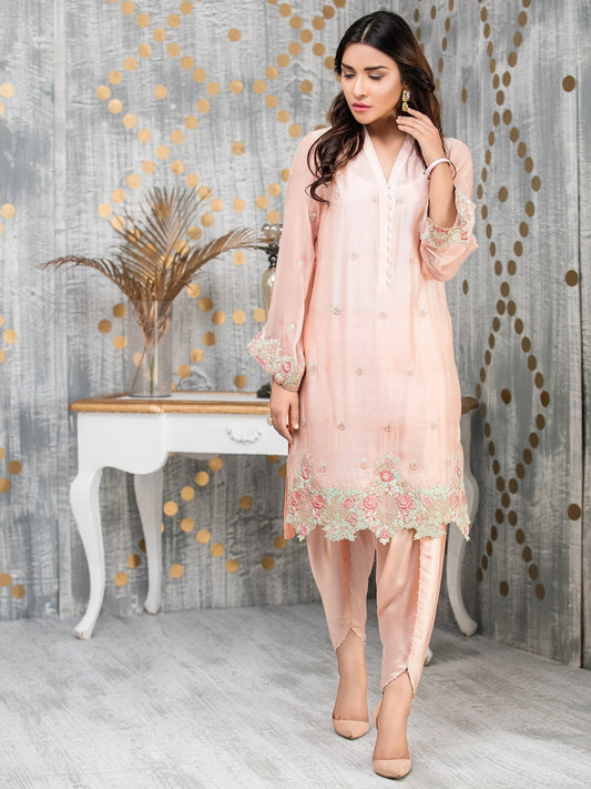 Edenrobe - Pret 1Pc Embroidered Silk Shirt - ELTKE17-66130