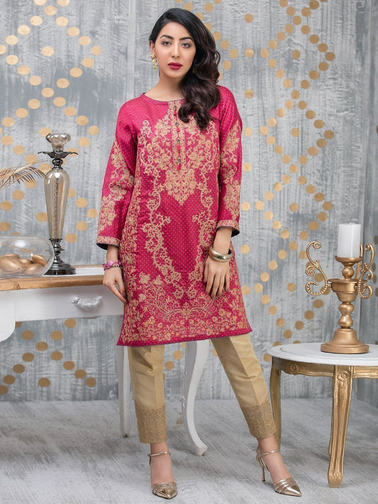 Edenrobe - Pret 1Pc Embroidered Pink Shirt - ELTKE17-66199