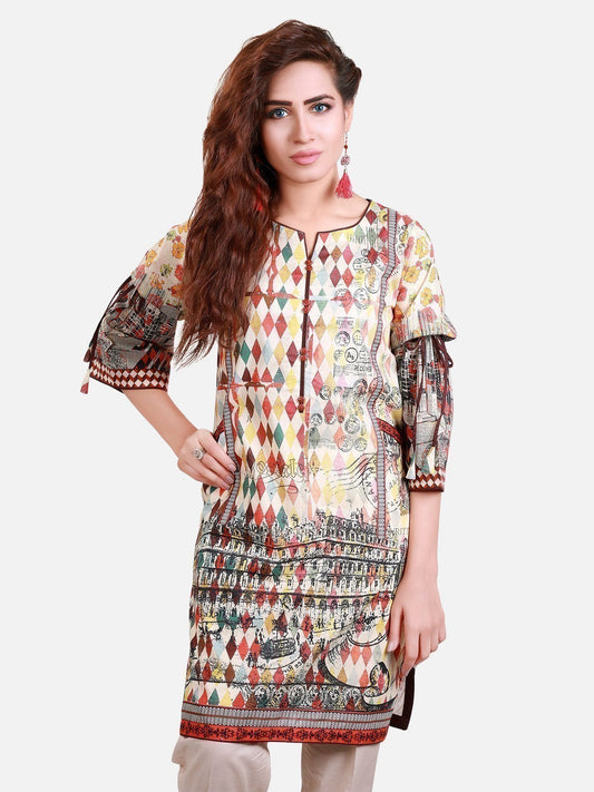 Edenrobe - Pret 1Pc Printed Multi Shirt - ELTKP17-66154