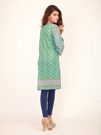 Edenrobe - Pret 1Pc Printed Green Shirt - ELTKP17-66166