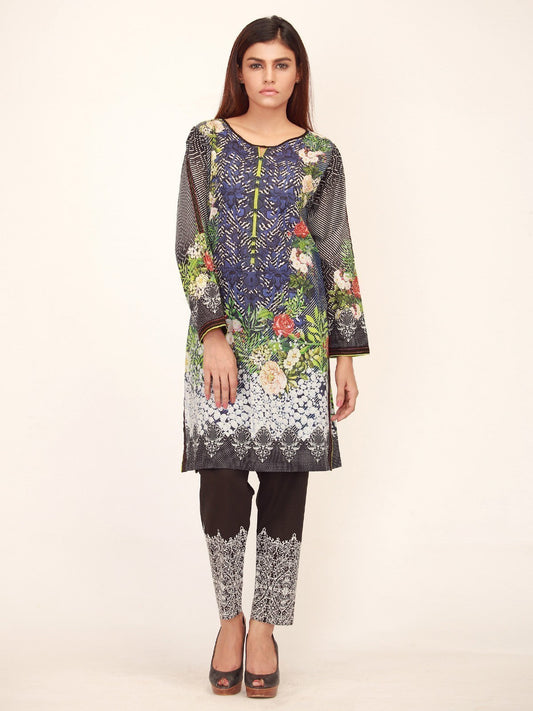Edenrobe - Pret 1Pc Printed Blue Shirt - ELTKP17-66168
