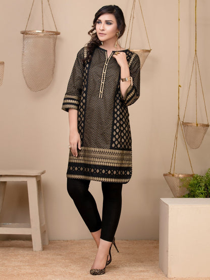 Edenrobe - Pret 1Pc Printed Black Shirt - ELTKP17-66178