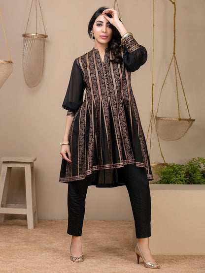 Edenrobe - Pret 1Pc Printed Black Shirt - ELTKP17-66209