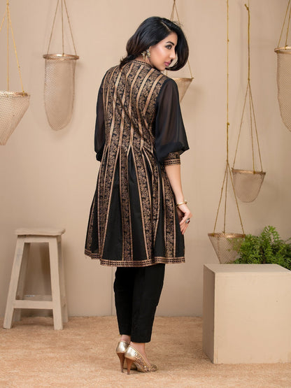 Edenrobe - Pret 1Pc Printed Black Shirt - ELTKP17-66209