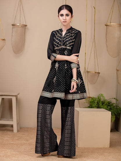 Edenrobe - Pret 1Pc Printed Black Shirt - ELTKP17-66210