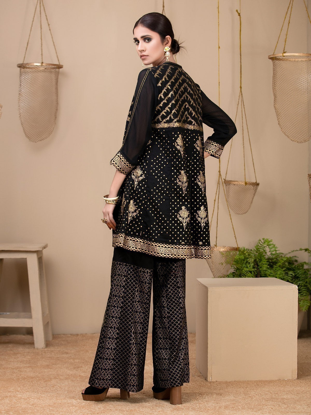Edenrobe - Pret 1Pc Printed Black Shirt - ELTKP17-66210