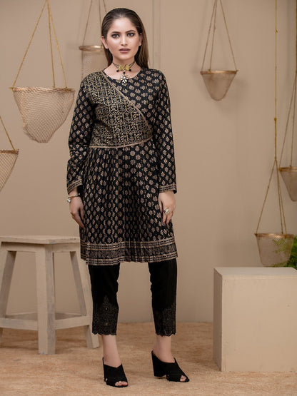 Edenrobe - Pret 1Pc Printed Black Shirt - ELTKP17-66220