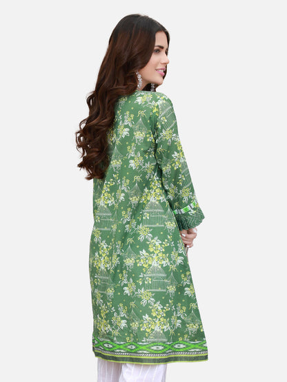 Edenrobe - Pret 1Pc Printed Green Shirt - ELTKP17-66280
