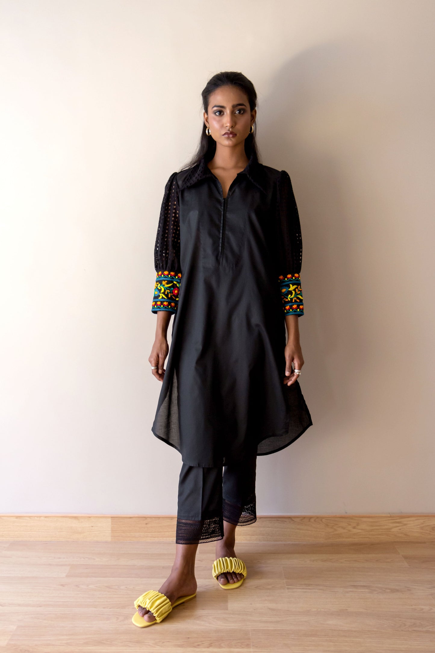 Ayesha Naveed - Black hand embroidered set