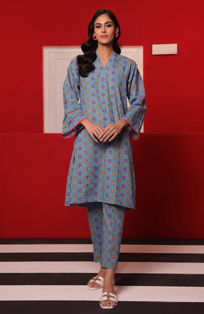 Orient - Stitched 2 Piece Printed Khaddar Shirt and Khaddar Pant