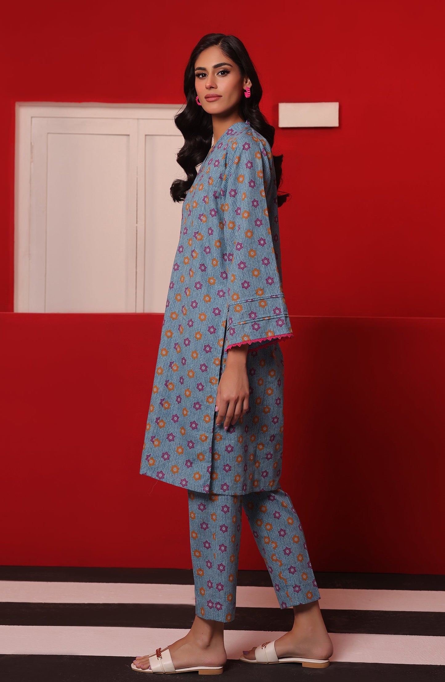 Orient - Stitched 2 Piece Printed Khaddar Shirt and Khaddar Pant