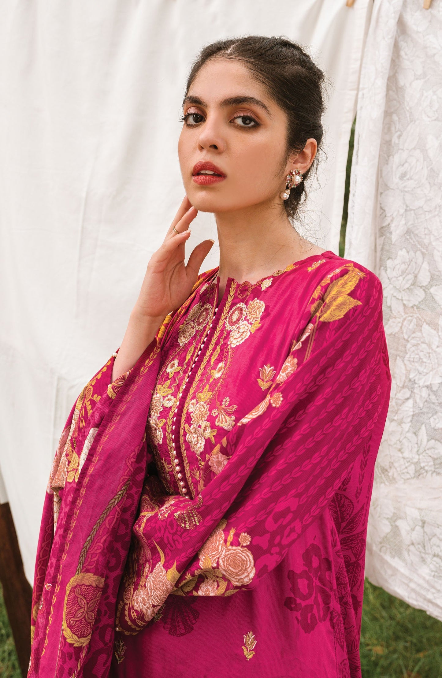 Orient - Unstitched 3 Piece Embroidered Textured Heavy Cotton Suit