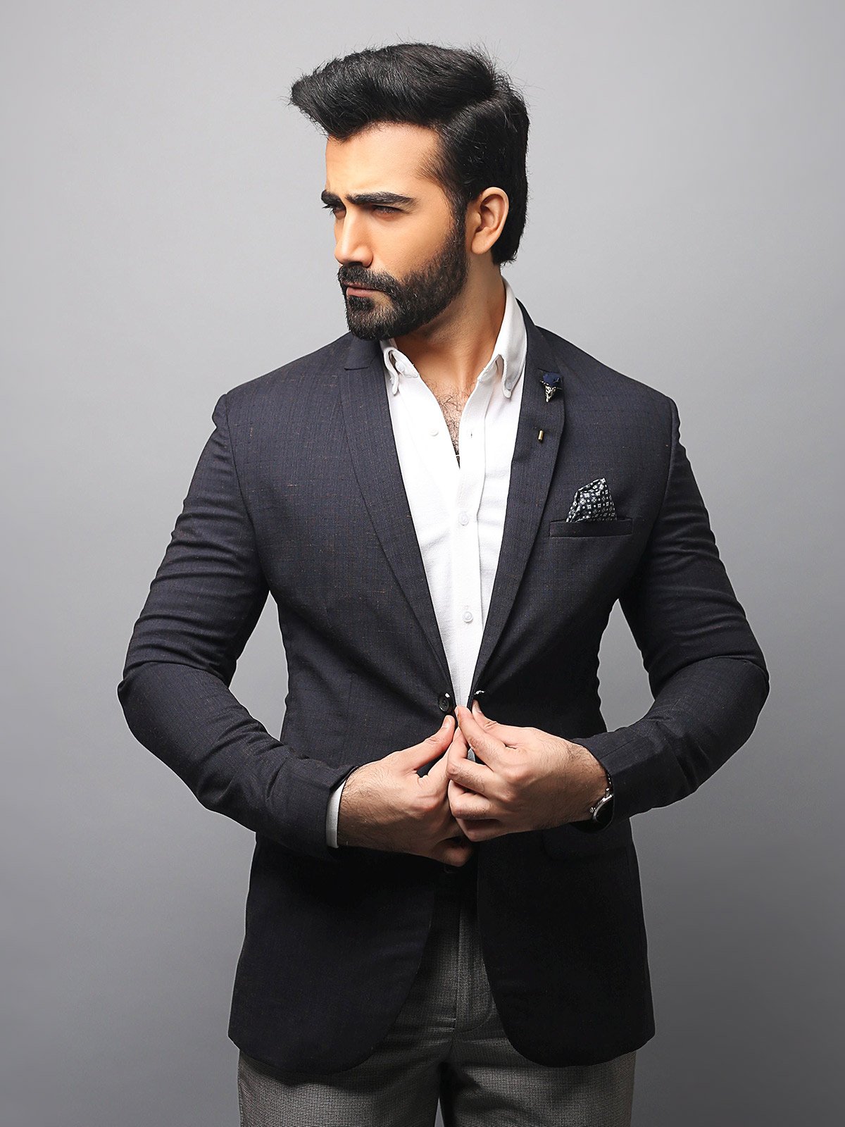 Edenrobe - Men's Deep Blue Blazer - EMTB18-6646