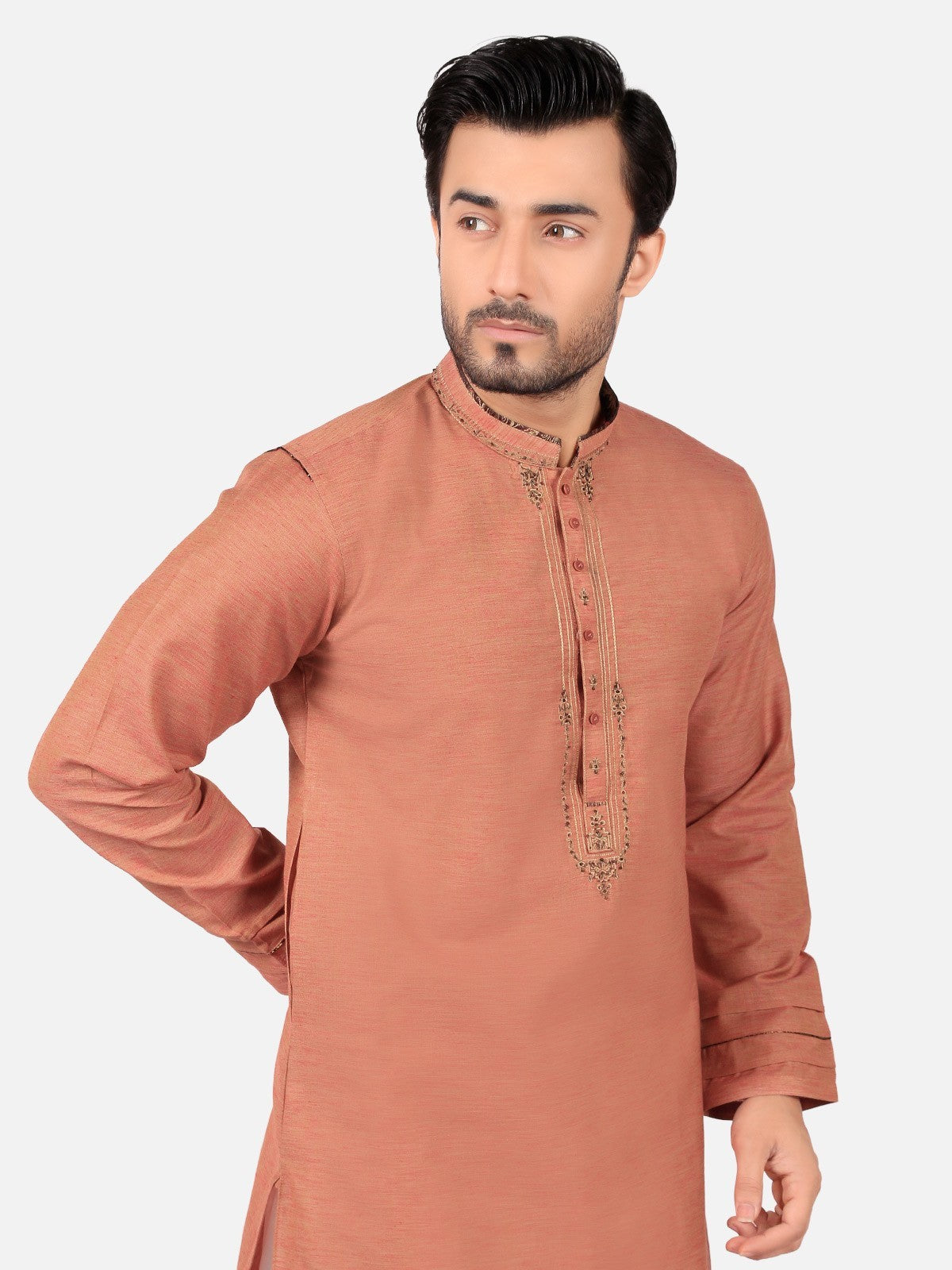 Edenrobe - Men's Rust Kurta Ceremonial - EMTKC18-019