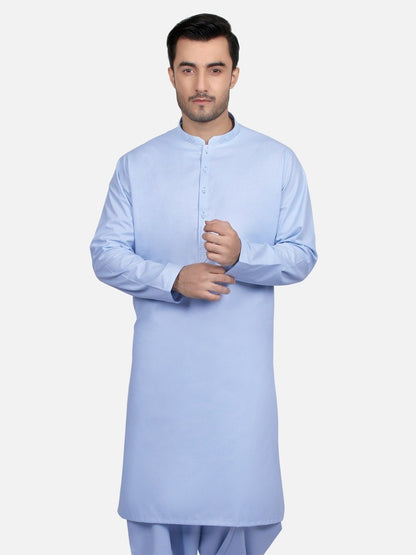 Edenrobe - Men's Sky Blue Kurta Shalwar - EMTKS18S-40616