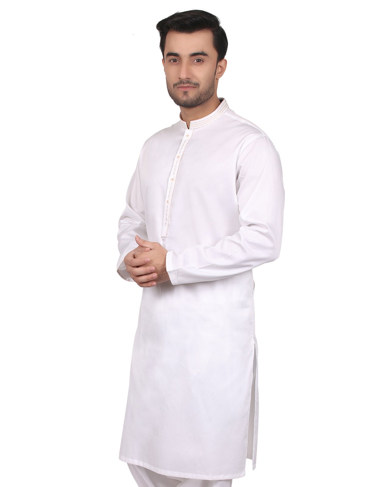 Edenrobe - Men's Off White Kurta Shalwar - EMTKS18S-40625