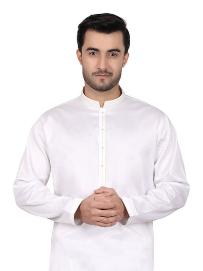 Edenrobe - Men's Off White Kurta Shalwar - EMTKS18S-40625