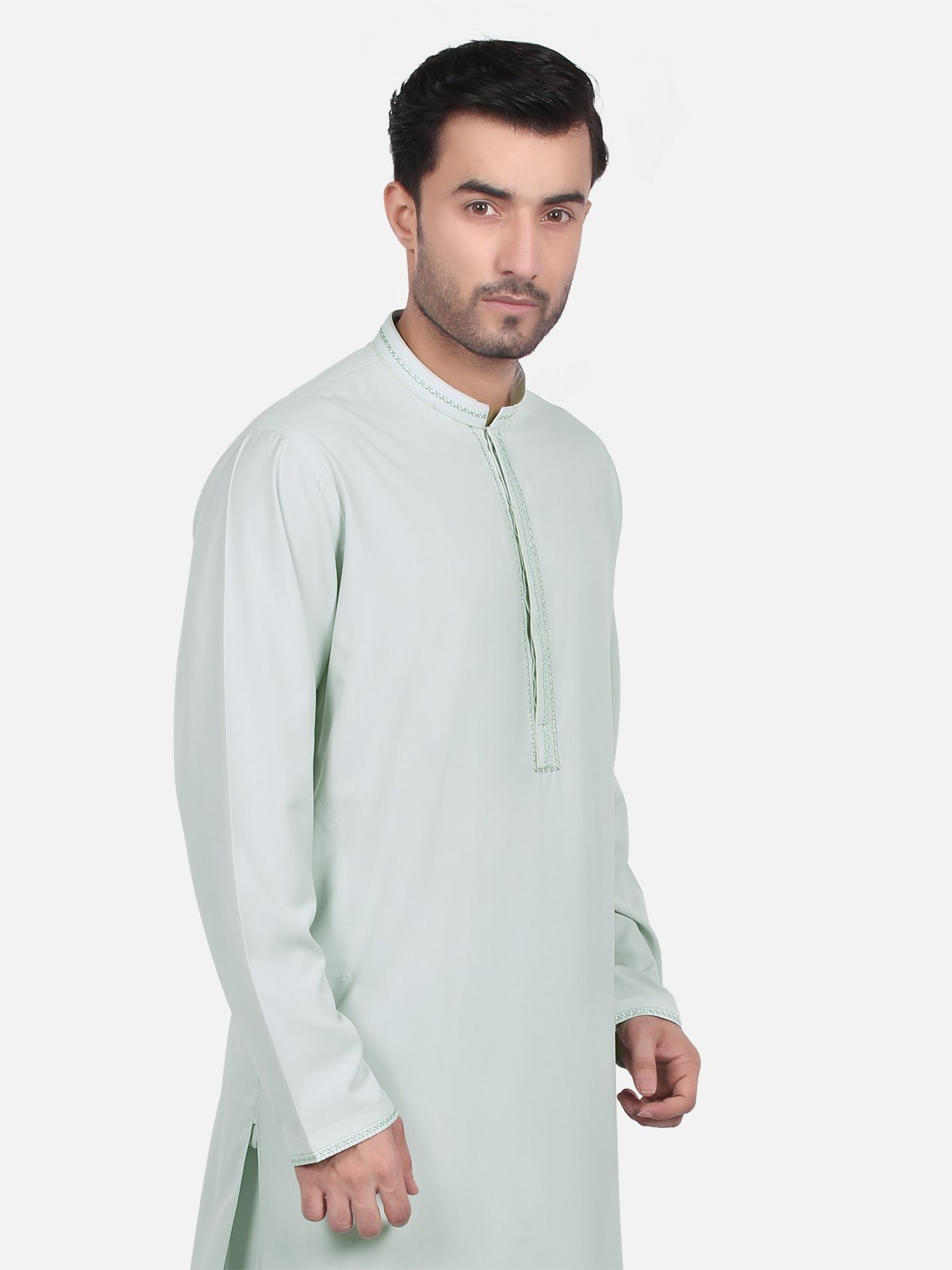 Edenrobe - Men's Ice Green Kurta Shalwar - EMTKS18S-40628