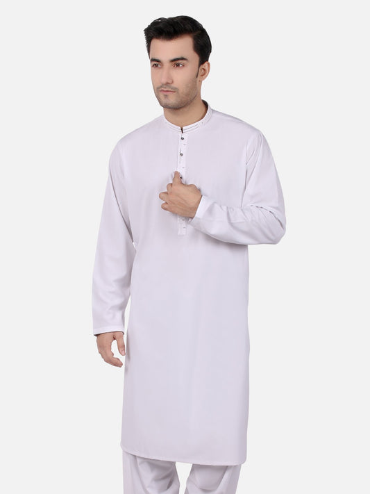 Edenrobe - Men's White Kurta Shalwar - EMTKS18S-40643