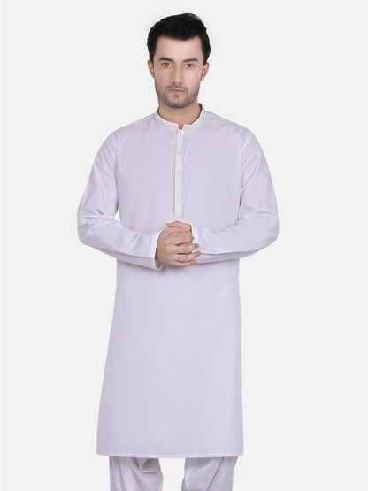 Edenrobe - Men's White Kurta Shalwar - EMTKS18S-40681