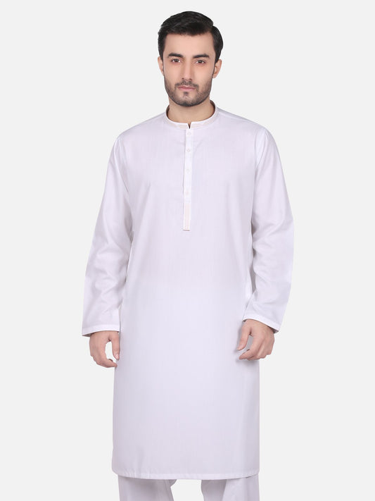 Edenrobe - Men's White Kurta Shalwar - EMTKS18S-40682