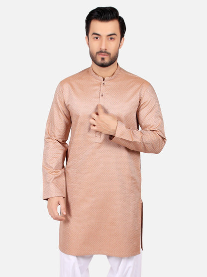 Edenrobe - Men's Light Brown Kurta - EMTK18-011