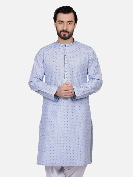 Edenrobe - Men's Sky Blue Kurta - EMTK18S-9582
