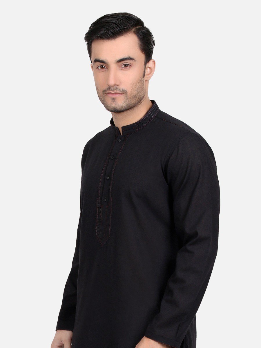 Edenrobe - Men's Black Kurta - EMTK18S-9589