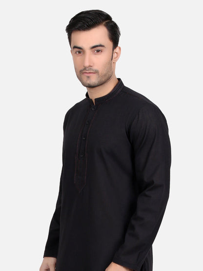 Edenrobe - Men's Black Kurta - EMTK18S-9589