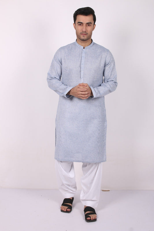 Edenrobe - Men's Sky Blue Kurta - EMTK18S-9624