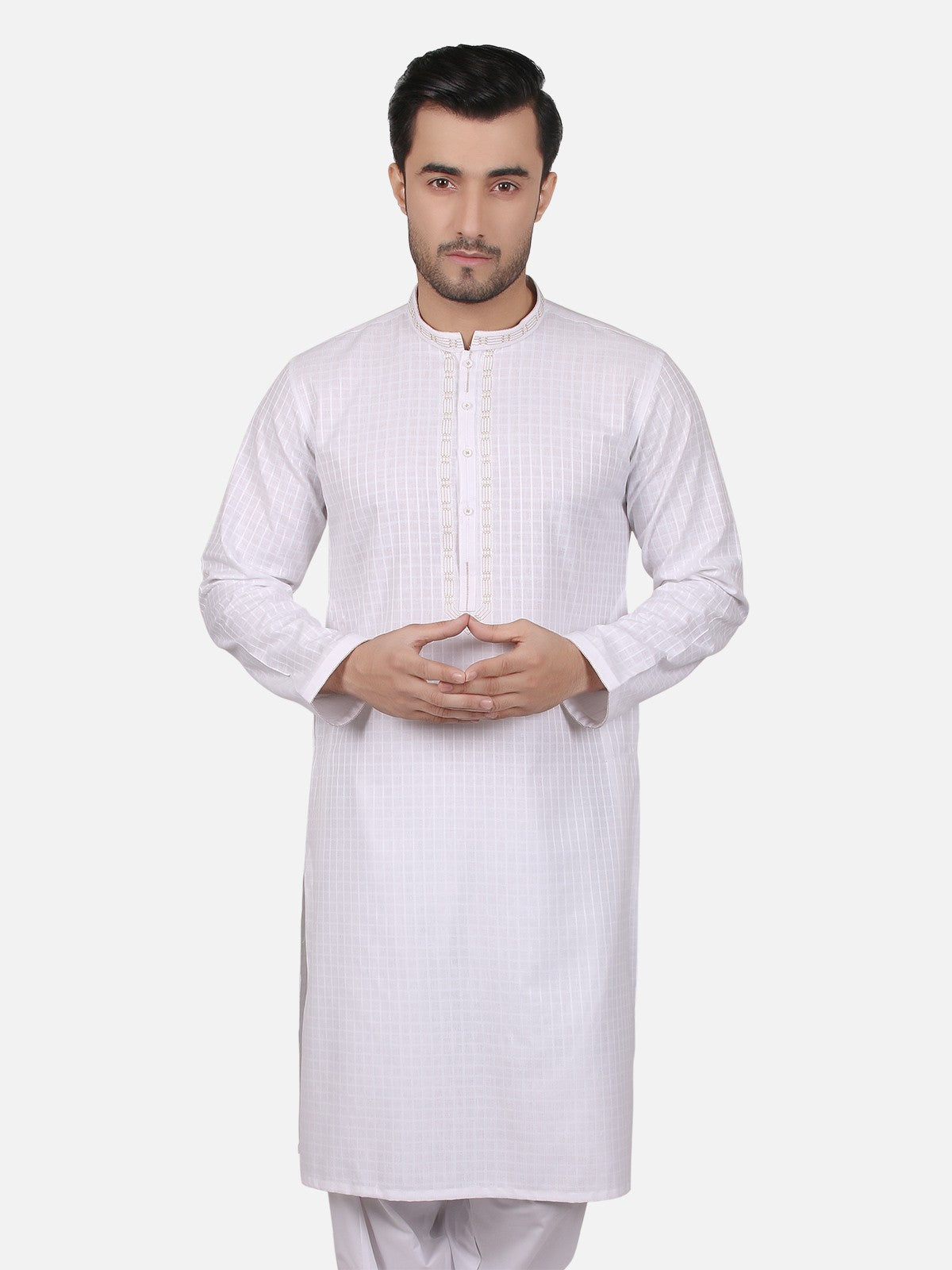 Edenrobe - Men's White Kurta - EMTK18S-9634