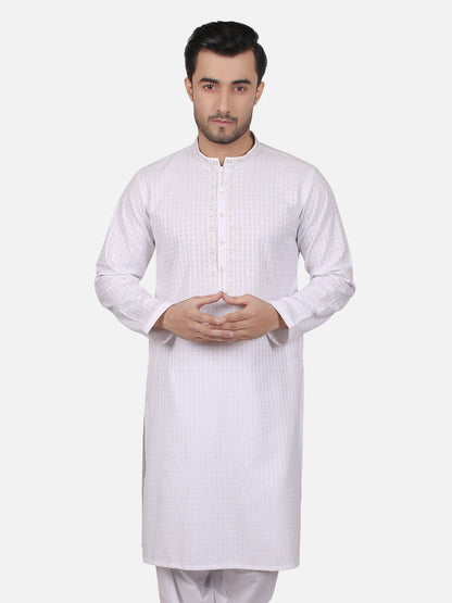 Edenrobe - Men's White Kurta - EMTK18S-9634