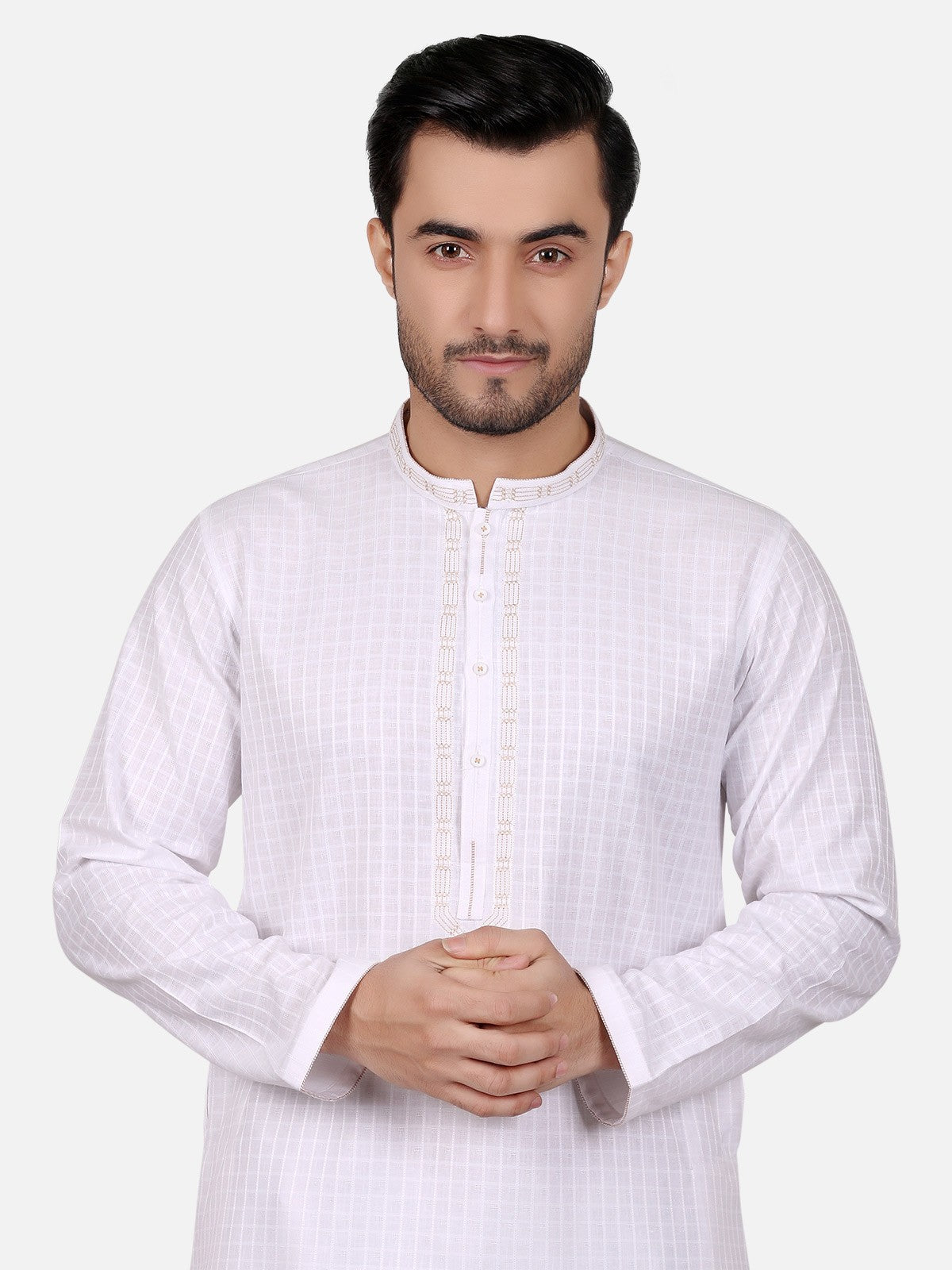 Edenrobe - Men's White Kurta - EMTK18S-9634