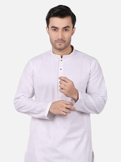 Edenrobe - Men's White Kurta - EMTK18S-9639