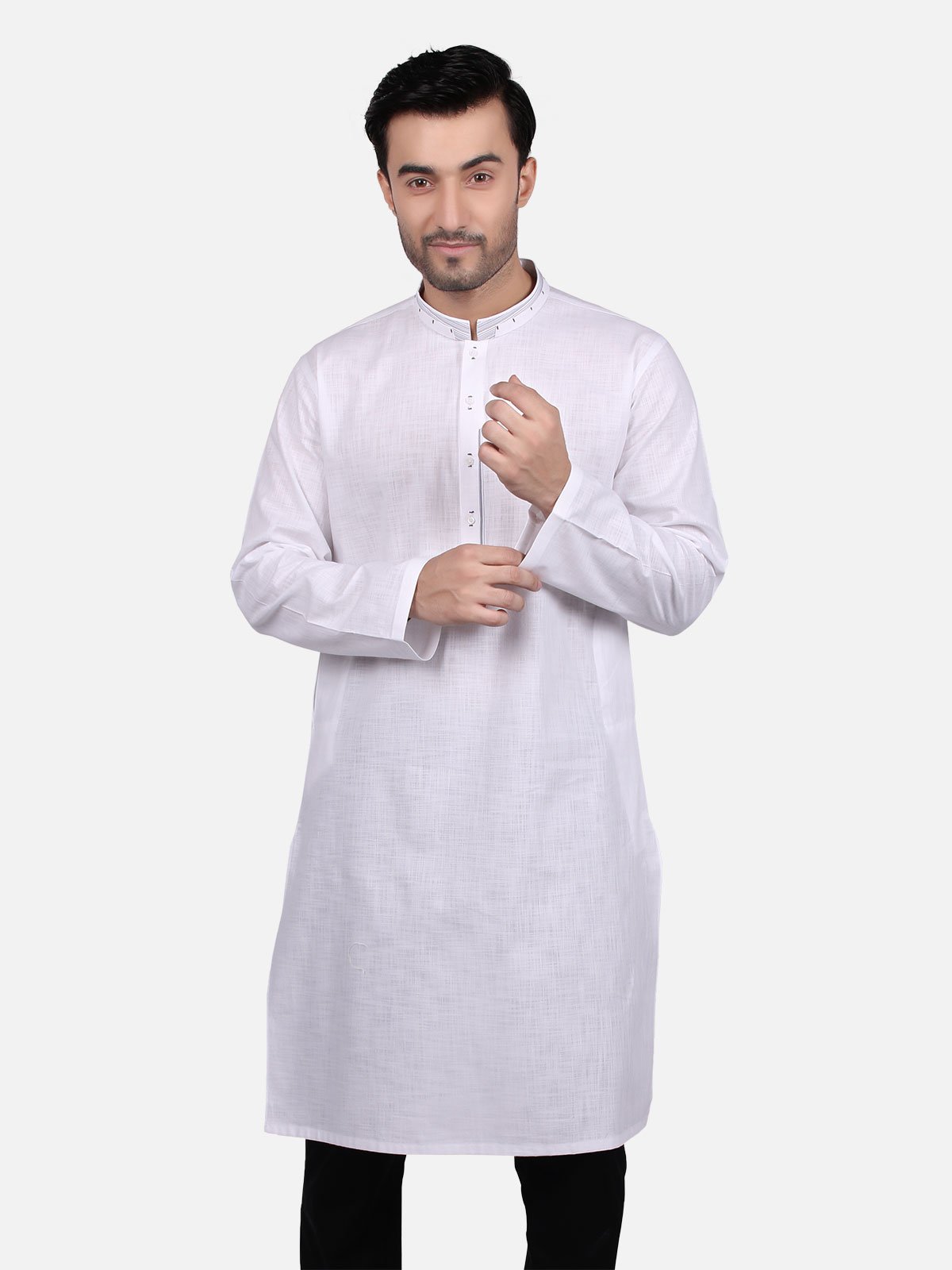 Edenrobe - Men's White Kurta - EMTK18S-9681
