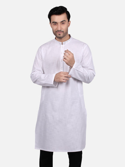 Edenrobe - Men's White Kurta - EMTK18S-9681