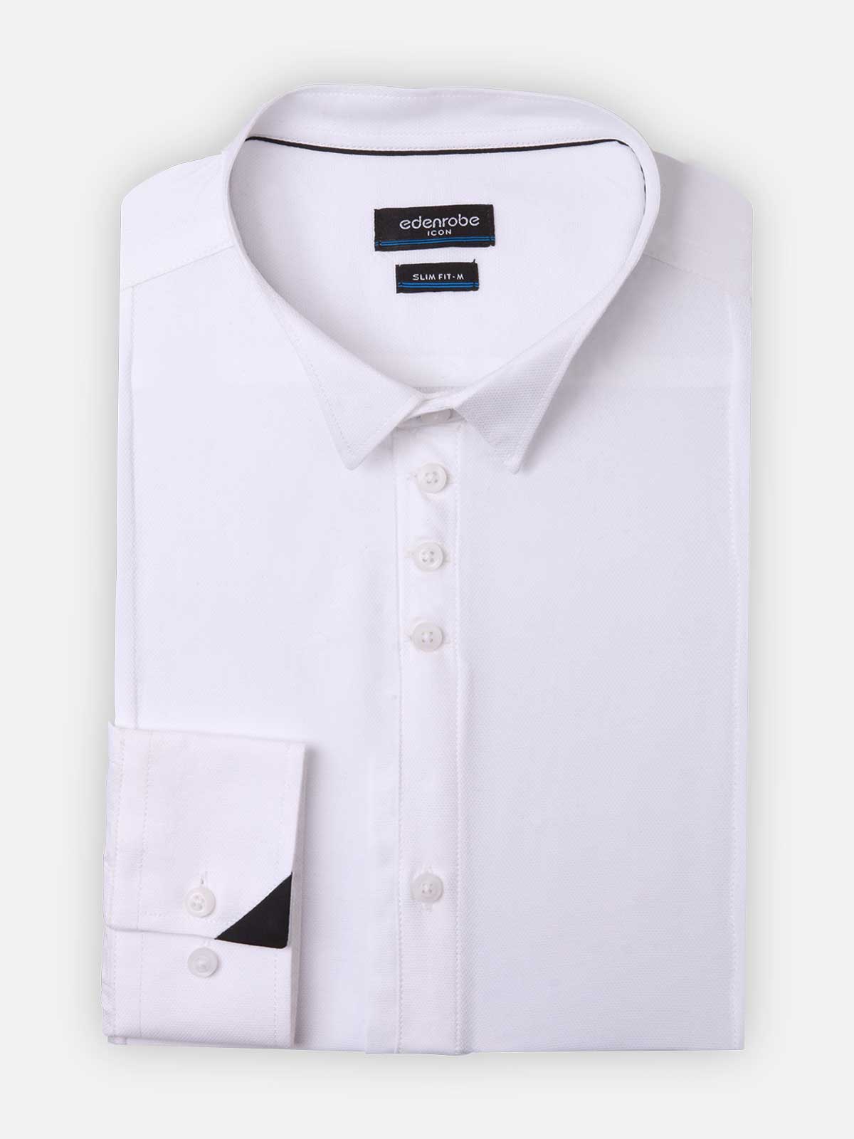 Edenrobe - Men's White Shirt - EMTSI18-50146