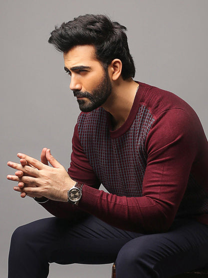 Edenrobe - Men's Maroon SweatShirt - EMTSS18-005