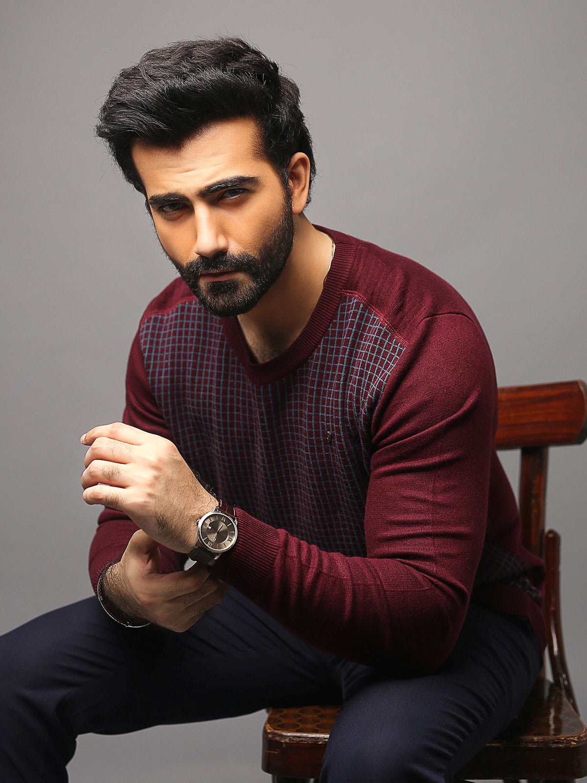 Edenrobe - Men's Maroon SweatShirt - EMTSS18-005