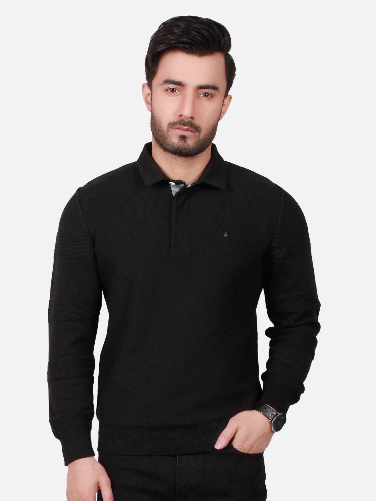 Edenrobe - Men's Black SweatShirt - EMTSS18-011