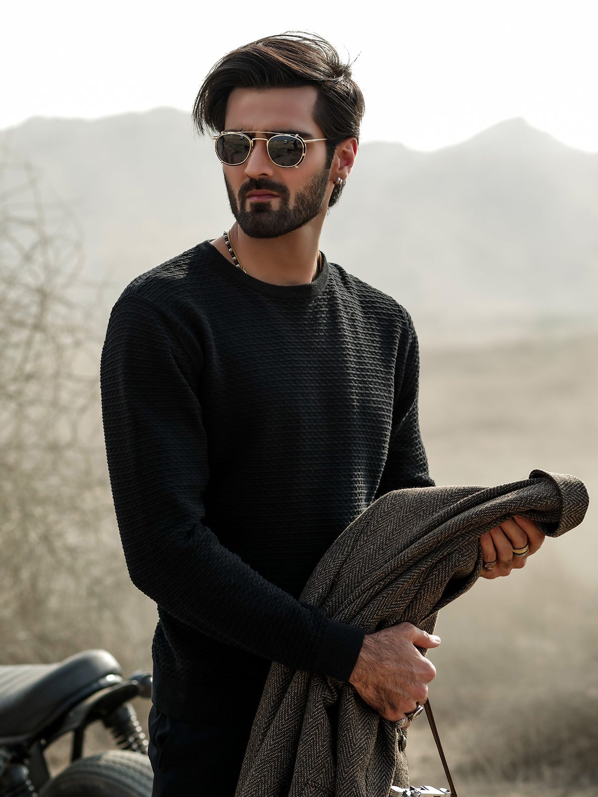 Edenrobe - Men's Black SweatShirt - EMTSS18-013