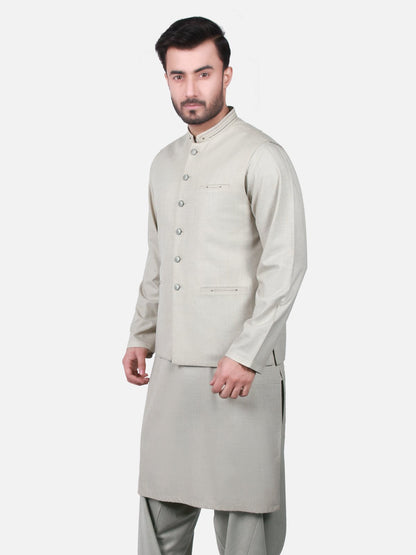 Edenrobe - Men's Beige Waist Coat Suit - EMTWCS18-9722