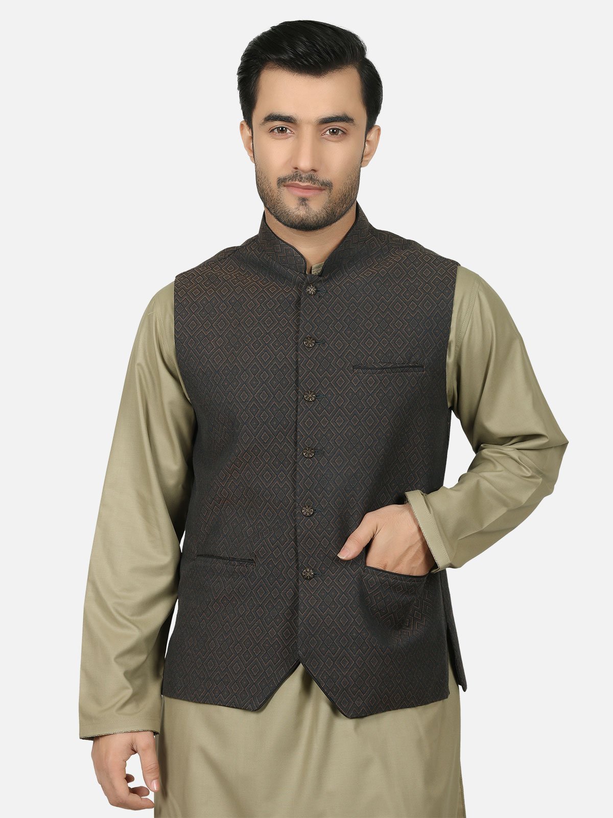 Edenrobe - Men's Dark Green Waist Coat - EMTWC18-35601